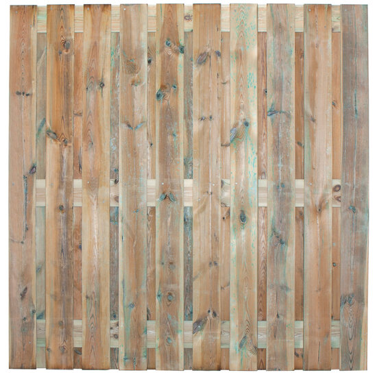 Tuinscherm grenen groen ge&iuml;mpregneerd, 22-planks (19 + 3) Priv&eacute; 195 x 180 cm