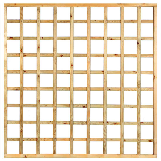 Trellis recht, lamel 1,3 x 2,5 cm grenen groen ge&iuml;mpregneerd H180 x B180 cm