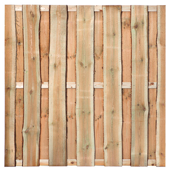 Tuinscherm grenen groen ge&iuml;mpregneerd, 12-planks Rustiek 180 x 180 cm