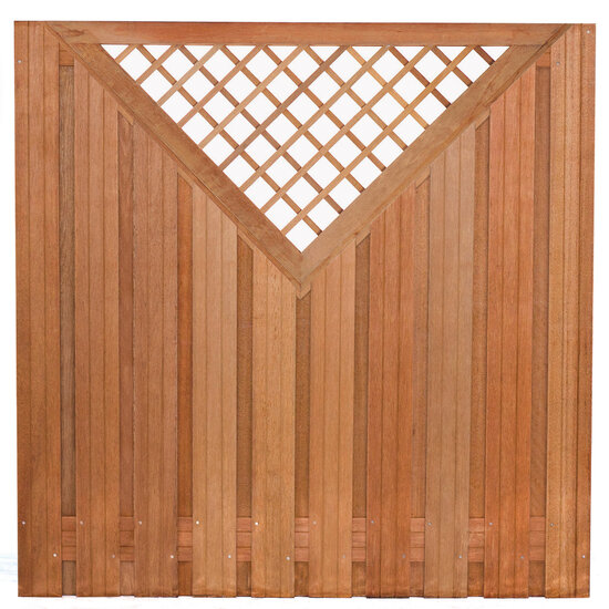 Tuinscherm hardhout kunstmatig gedroogd, 21-planks (19 + 2) Dronten 180 x 180 cm superieur