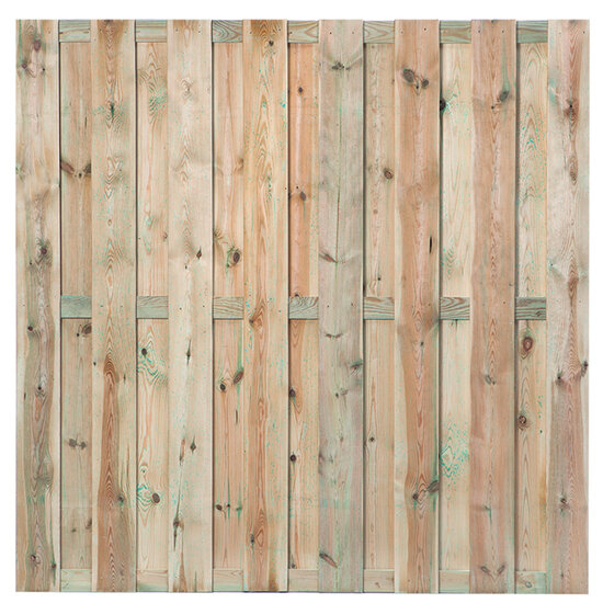 Tuinscherm grenen groen ge&iuml;mpregneerd, 15-planks Uden 180 x 180 cm