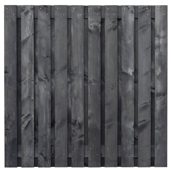 Tuinscherm Douglas zwart ge&iuml;mpregneerd 21-planks (19 + 2) Marlies 180 x 180 cm