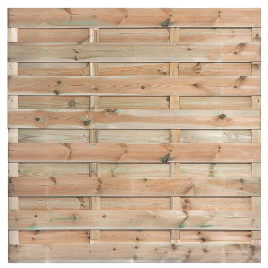 Tuinscherm grenen groen ge&iuml;mpregneerd, 15-planks Erica 180 x 180 cm horizontaal