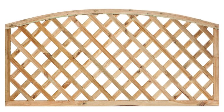 Trellis met tooglijst, diagonale lamellen grenen groen ge&iuml;mpregneerd H60 x B180 cm