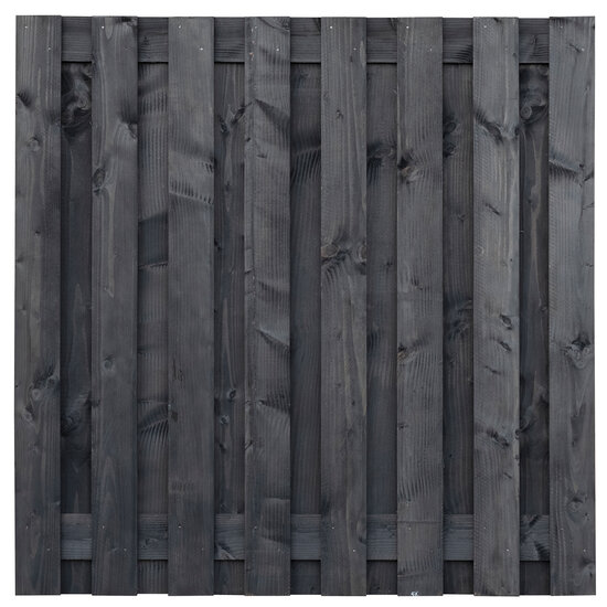 Tuinscherm Douglas zwart ge&iuml;mpregneerd, 17-planks (15 +2) Sabien 180 x 180 cm