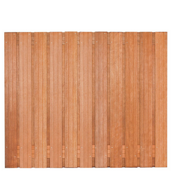 Tuinscherm hardhout kunstmatig gedroogd 23-planks (21 + 2) Hoorn 180 x 150 cm