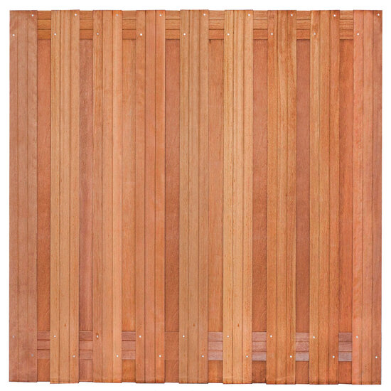 Tuinscherm hardhout kunstmatig gedroogd, 19-planks (17 + 2) Harlingen 180 x 180 cm