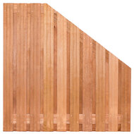 Tuinscherm hardhout kunstmatig gedroogd 21-planks (19 + 2) Dronten 180/90 x 180 cm verloop