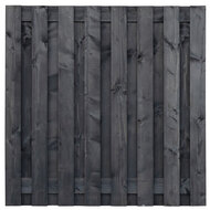 Tuinscherm Douglas zwart ge&iuml;mpregneerd, 17-planks (15 +2) Sabien 180 x 180 cm